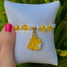 Princess Belle charm bracelet with beads and adjustable string Clear Skin Face Mask, Bracelet With Beads, Clear Skin Face, Us When, Princess Belle, Bracelet Ideas, Bracelet Gift, Clear Skin, Beauty And The Beast