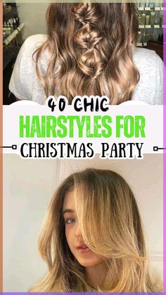 Get holiday-ready with these chic Christmas party hairstyles! From elegant updos to glamorous waves and festive braids, find the perfect look to complement your outfit. Whether you're aiming for a classic style or something bold and trendy, these hairdos will make you stand out at any holiday gathering. Perfect for all hair lengths and textures. Hairstyles For Christmas Party, Chic Christmas Party, Festive Braids, Hairstyles For Christmas, Holiday Hairstyles Easy, Christmas Party Hairstyles, Elegant Updos, Wavy Haircuts, Braids With Curls