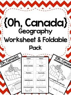 the worksheet and foldable pack for canada