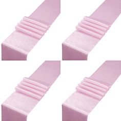 four pink napkins stacked on top of each other in the shape of a rectangle