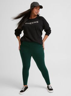 Matching Style(s): Search 18936430 FIT Model is 5'8” wearing size 1. Measures 27” inseam (size 2). MATERIALS + CARE Super Soft Micro Fleece knit fabric: The softest performance knit around! Plush and cozy, with all the breathability you need for active days and weekend romps. . Stretch level: Medium 4-way stretch. . Moisture wicking keeps you dry. . 88% polyester, 12% spandex. . Machine wash cold. Tumble dry low. . Imported. . DETAILS Functional pockets. . The best plus size women's happy camper Pilates Barre, Sport Leggings, Active Leggings, Shopping Day, Happy Camper, Matches Fashion, Happy Campers, Botanical Garden, How To Do Yoga