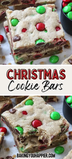 christmas cookie bars stacked on top of each other