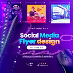 the landing page for social media flyer design