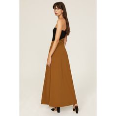 Brown crepe (96% Viscose, 4% Elastane). Column. Sleeveless. Strapless. Pull on. 50.5" from shoulder to hemline. Imported. Tanya Taylor, Strapless Gown, Rent The Runway, Closet Designs, Two Tone, Fashion Design