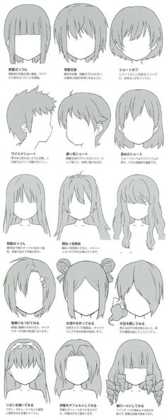 an anime character's hair chart with instructions to make it look like she is in the