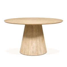 Calabasas 54 Modern Round Dining Table in Natural White - World Interiors Round Dining Table Modern, Pedestal Table Base, Coastal California, White Dining Table, Contemporary Coastal, Dining Benches, Pedestal Table, Solid Mango Wood, Home Trends