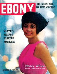 the cover of ebony magazine with an image of a woman in a pink dress and black hair