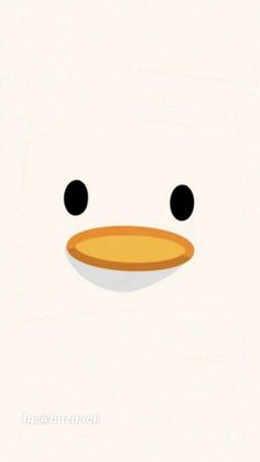 the face of a duck with black eyes