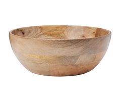 a wooden bowl is shown on a white background