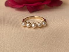 Delicate Pearl Jewelry, Real Pearl Jewelry, Real Pearl Jewellery, Stackable Rings Wedding, Pearl Rings, Wedding Engagement Gifts, Real Pearls, Delicate Jewelry, Small Rings