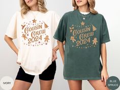 Get cozy with our 🎄 Cousin Crew Christmas Shirts! Perfect for matching with your family, these matching cousin shirts bring holiday cheer to your gatherings. Soft and stylish Comfort Colors tees make the best holiday group shirts for a festive season! 🎅👕 #MatchingFamilyChristmasShirts How To Order: ▸  Select desired size and color from the drop down menu ▸  In the personalization box, type the number of the desired phrase, or type in your custom phrase ▸  Add to cart and repeat for each item Matching Cousin Shirts, Cousin Shirts, Matching Family Christmas Shirts, Cousin Crew, Youth Clothing, Group Shirts, Family Christmas Shirts, Comfort Colors Tee, Comfort Color