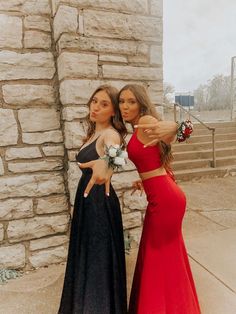 2piece red /black evening dresses prom dresses / friday dresses in new fashion on Storenvy Hoco Pictures, Homecoming Poses, Hoco Pics, Prom Picture Poses, Prom Photoshoot, Bloc Party, Prom Poses, Prom Photos, Prom Pictures