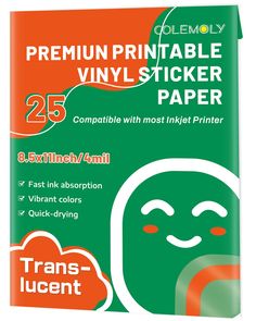 an orange and green sticker with the words, 25 % per sheet on it