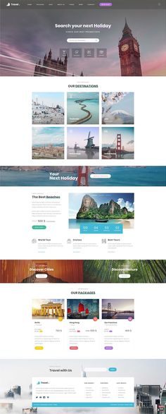 an image of the website design for travel company