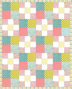 a colorful patchwork quilt pattern