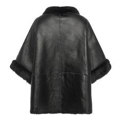 Shearling Cape Tosca lamb collar/cuff trim Hidden pockets and closure Side arm slits 30" long / button front One size fit all Style #907 Made in Turkey Dry clean by fur specialist only Cashmere Cape, Lint Brush, Fur Cape, Shearling Vest, Capes For Women, Cocoa Brown, Aviator Jackets, Shearling Coat, Shearling Jacket