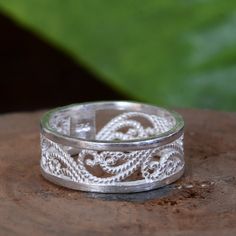 About item Item :- Ring Ring size :- Chose from variation (Custom size accepted) Material  :- 925 Sterling silver Purity  :- 92.5 Title:-Filigree Band Ring, Sterling Silver, Art Nouveau Ring, Openwork Lace, Promise Ring, Bridesmaid Gift, Stackable Ring, Midi Ring, Boho Jewelry Description:- We use 925 sterling silver to making jewelry. We accept all types of custom & personalized order. Please send us a message if you are interested in a custom creation. Shipping profile:- We ship all order with Bohemian Stackable Open Rings For Wedding, Bohemian Open Stackable Rings For Wedding, Bohemian Style Stackable Wedding Rings, Decorative Band Open Ring Jewelry Gift, Bohemian Stackable Wedding Rings, Handmade Bohemian Midi Rings For Wedding, Bohemian Adjustable Stackable Wedding Rings, Bohemian Open Ring For Wedding With Engraving, Bohemian Engraved Open Ring For Wedding