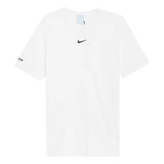 Nike x Drake NOCTA T-Shirt 'White' DA4081-100 (Men's/Crossover/Round Neck/Short Sleeve/U.S. Edition) White Logo Print T-shirt Athleisure Style, White Nike T-shirt, Sporty Nike T-shirt, Nike White Athleisure T-shirt, White Nike T Shirt, White Logo Print Athleisure T-shirt, Nike Technical T-shirt For Workout, Nike Technical Breathable T-shirt, Nike Tshirt