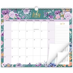 a desk calendar with flowers on it