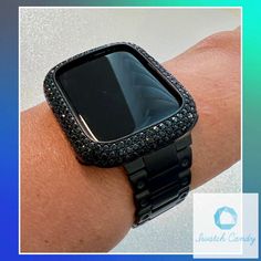 Add some serious style to your Apple Watch with our Ultra Black Stainless Steel Band and Lab Diamond Bezel Cover! 💎⌚️ Sleek, sophisticated, and just the right amount of bling. Get yours now for only $45.00! #AppleWatch #LuxuryTech #BlackStainlessSteel #LabDiamonds #BlingedOut #UltimateAccessorize #UpgradeYourWatchGame #SleekStyle #MustHave #Limited #applewatch #applewatchband #applewatchcase Rectangular Black Wear-resistant Watch Accessories, Black Bracelet Strap Apple Watch Band As Gift, Modern Black Watch Bands As Gift, Wear-resistant Black Rectangular Apple Watch Band, Black Wear-resistant Apple Watch Band, Black Wear-resistant Rectangular Apple Watch Band, Apple Watch Cover, Black Apple Watch, Black Apple Watch Band