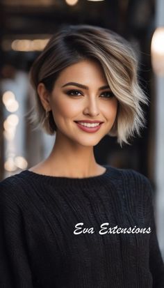 Celeb Bobs Haircuts, Hair Colour Idea For Short Hair, Soft Short Haircuts, Blonde Balayage Pixie Hair, Short Hairstyle Women With Oval Face, Textured Bobs For Thick Hair, Haircuts For Round Faces And Fine Hair, Short Hair For Middle Aged Women, Short Brown Haircuts For Women