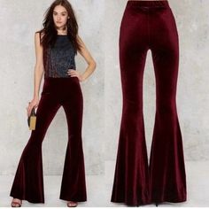 Cuz You've Got The Groove Thang Goin' On! Show 'Em Up In These Sassy Velvet Bell Bottoms That Are Comfy Af With An Elastic Waist. Extreme Bells Have A Wide Bottom For That Extra Flare And Drama! New With Tags 90% Polyester 10% Spandex Made In Us Of Imported Fabric Chic Stretch Burgundy Pants, Fitted Burgundy Pants For Fall, Chic Stretch Burgundy Bottoms, Burgundy Stretch Bottoms, Fitted High-waisted Burgundy Pants, High Waist Burgundy Wide Leg Pants For Fall, Burgundy High Waist Wide Leg Pants For Fall, Burgundy Stretch Pants For Night Out, Fitted Wide Leg Burgundy Pants