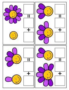 purple and yellow flowers are on the opposite side of this worksheet