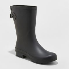 Women's Vicki Mid Calf Rain Boots - A New Day Black 5