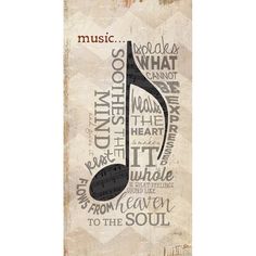 Music Poster Print by Marla Rae-VARPDXMA1134 Image 1 Music Signs Art, Music Themed Wall Art, Music Based Art, Music Art Painting Creative, Music Drawings Creative, Music Wall Art Ideas, Music Wall Painting, Music Painting Canvas, Art Inspired By Music