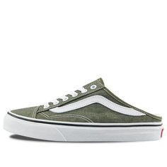 Vans Style 36 Mule 'Olive Green White' VN0A7Q5Y50K (SNKR/Skate/Casual/Unisex/Low Top) Green Casual Skate Shoes For Streetwear, Casual Green Skate Shoes For Streetwear, Green Slip-on Skate Shoes For Streetwear, Green Casual Skate Shoes For Sports, Casual Olive Low-top Sneakers, Green Vans Skate Shoes For Skateboarding, Olive Casual Sneakers For Streetwear, Spring Green Skate Shoes, Casual Green Slip-on Sneakers