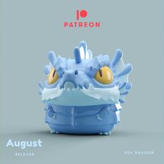 a blue toy with yellow eyes is featured in the ad for patreon's latest children's toys