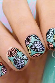 Looking for some bright & trendy summer nails? Try these totally cute and fun spring nail art ideas and designs for this year Stamping Nail Art