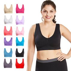 3Pcs Women Seamless Plus Size Sport Bra Wireless Gym Yoga Top Comfort Vest M-4XL | eBay Bras For Backless Dresses, Best Nursing Bras, Plus Size Bras, Cheap Bras, Plus Size Sports Bras, Women Bra, Padded Bralette, Bra Brands, Seamless Sports Bra