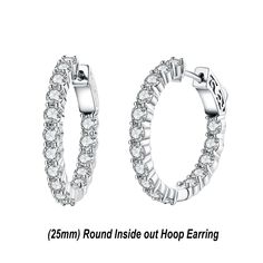 Silver Diamond Single Hoop Earring, Small Hoop Silver Diamond Earrings For Pierced Ears, Hoop Earrings With Diamond Cut Cubic Zirconia, White Gold Cubic Zirconia Hoop Earrings For Pierced Ears, White Gold Hoop Earrings With Cubic Zirconia, White Gold Cubic Zirconia Hoop Earrings, Silver Small Hoop Jewelry With Prong Setting, Cubic Zirconia Hoop Earrings With Prong Setting As Gift, Small Hoop Sterling Silver Diamond Earrings