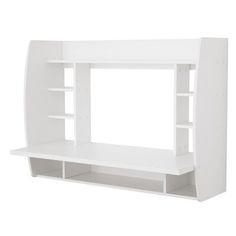 a white shelf with shelves on each side