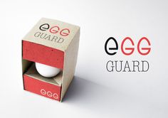 an egg is in a cardboard box with the word egg guard on it's side