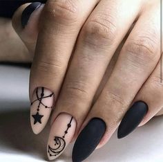 Dark Color Nails, Dark Nail Designs, Witch Nails, Witchy Nails, Nails Matte, Black Nail Art, Gray Nails, Makijaż Smokey Eye, Sparkle Nails