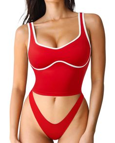 PRICES MAY VARY. Seamed Underbust Padded Crop Tops: Wireless push up workout tops, Medium impact supportive sports bra with built in bra Sweetheart Neckline Sports Bra: Slimming fitted workout gym tops, Thick wide strap compression tank tops, Athleisure loungewear cami tops Longline Basic Yoga Tops: 75% Nylon + 25% Spandex, Thick material no see-through, 4 way stretchy, Breathable sweat wicking, Buttery soft ultra flattering Occasions: This Seamed Underbust Crop Top is perfect for gym, yoga, wor Athleisure Loungewear, Compression Tank Top, Cotton Sports Bra, Gym Crop Top, Push Up Workout, Best Sports Bras, Basic Workout, Supportive Sports Bras, Basic Yoga