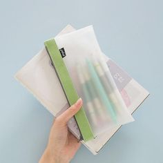 Matte Translucent Pencil Pouch Pencil Case Design, Paper Folder, Pencil Eraser, Stationery Organization, Kawaii Stationery, Gift Card Giveaway, Case Design, Pencil Pouch, Rollerball Pen