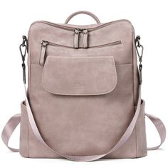 Greene Vegan Leather Travel Backpack Switchable Shoulder Bag | CLUCI Backpack Purses, Leather Travel Backpack, Types Of Purses, Vegan Leather Backpack, Best Lunch Bags, Leather Backpack Purse, Purse For Women, Stylish Backpacks, Genuine Leather Bags