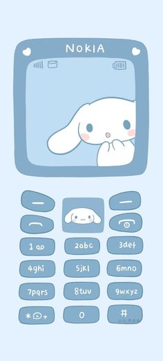 an old cell phone with a cartoon character on the front and bottom panel, which reads nokia