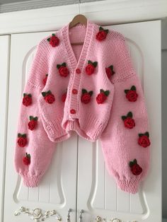 It is 100% handmade. You will be amazed by its unique stitching and knitting. It is a product you can use in all seasons. You can ask your questions about color and size in the message section. Knitted to order, color change and You can write your special orders in the message section. Products are prepared with love and care ❤️ A soft gift that will warm the hearts of your loved ones can be perfect 🎁 WASHING Do not put it in the washing machine or dryer, it requires hand washing. SHIPPING 🚚 S Handmade Fitted Cozy Cardigan, Cozy Handmade Fitted Cardigan, Handmade Knit Pink Outerwear, Casual Handmade Pink Cardigan, Handmade Pink Knit Outerwear, Cozy Handmade Pink Cardigan, Handmade Pink Cardigan For Fall, Handmade Pink Long Sleeve Sweater, Handmade Long Sleeve Pink Sweater