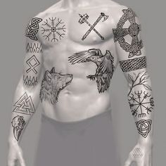 a man with many tattoos on his body