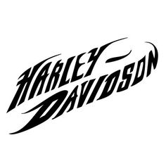 the harley davidson logo in black and white