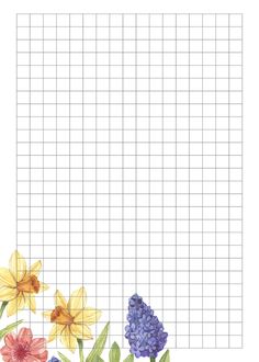 a grid paper with flowers on it