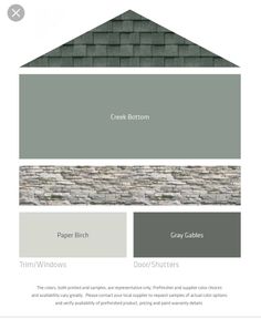 the homepage for an interior and exterior paint color scheme, with different shades of gray