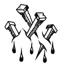 an ink drawing of the letter y with drops of water coming out of it's sides