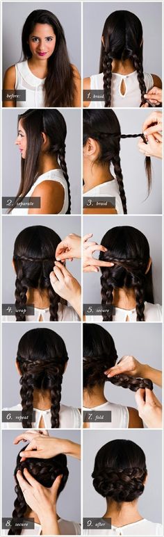 Braided Updo Braided Chignon, Hair Today, Diy Hairstyles, Pretty Hairstyles