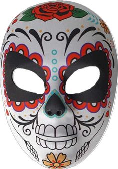 Multicolor Halloween Costume Accessories, Multicolor Costume Accessories For Halloween, Fun White Halloween Costume Accessories, Multicolor Halloween Costumes For Themed Events, Fun White Costume Accessories For Halloween, Multicolor Themed Halloween Costume Accessories, Themed Multicolor Halloween Costume Accessories, Sugar Skull Mask, Day Of The Dead Mask