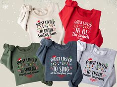 * Most Likely To T-Shirt, Christmas Family Custom Shirt,Disney Mickey Christmas T-Shirt, Mickey Mouse Christmas Shirt,Disneyland Christmas Shirt,Christmas Family Matching Shirt,Christmas Family Shirt, Custom Group Shirt, Christmas Shirt,Christmas Party Tee,Christmas Gift Lovely Shirt,Most Likely To T-Shirt * High quality and super soft, comfortable shirt. Made with top-of-the-DTF and pressed with a professional grade heat press. * Please check all color and size charts before place the order. Si T Shirt Mickey Mouse, Disneyland Christmas, Christmas Family Shirt, Mouse Christmas, Mickey Christmas, Mickey Mouse Christmas, Group Shirts, Christmas Funny, Family Christmas Shirts